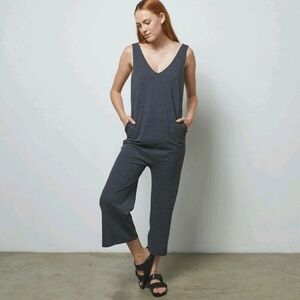 Lunya Restore Cropped Jumpsuit XS Gray *Flaws*